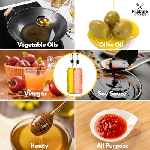 Frabble Kitchen Food Grade Plastic Oil Dispenser 900ml with Steel Pourer & Lid (2 Pack) - Cooking Oil Dispenser for Kitchen - Oil Bottle for Kitchen Storage for Refined Oil,Vinegar,Sauce,Honey - Image 4