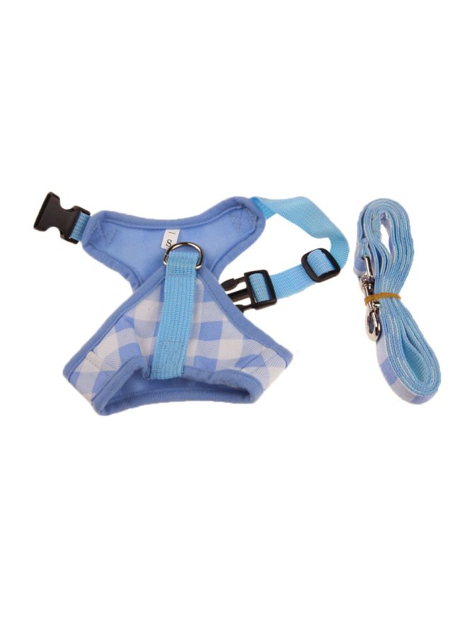 NIBEMINENT Nylon Check Pattern Leash With Vest Blue/White S - Image 2