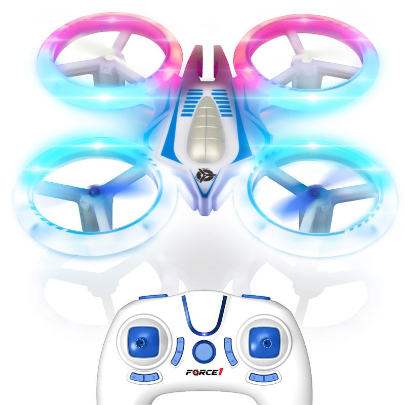 Force1 طائرة درون ميني Force1 UFO 4000 للأطفال - طائرة درون بالتحكم عن بُعد LED، طائرة رباعية صغيرة للمبتدئين، تحكم عن بُعد بتردد 2.4GHz، تقلبات 360، لعبة طائرة UFO بسرعتين للأطفال، بطاريتان لطائرة التحكم عن بُعد - Image 1