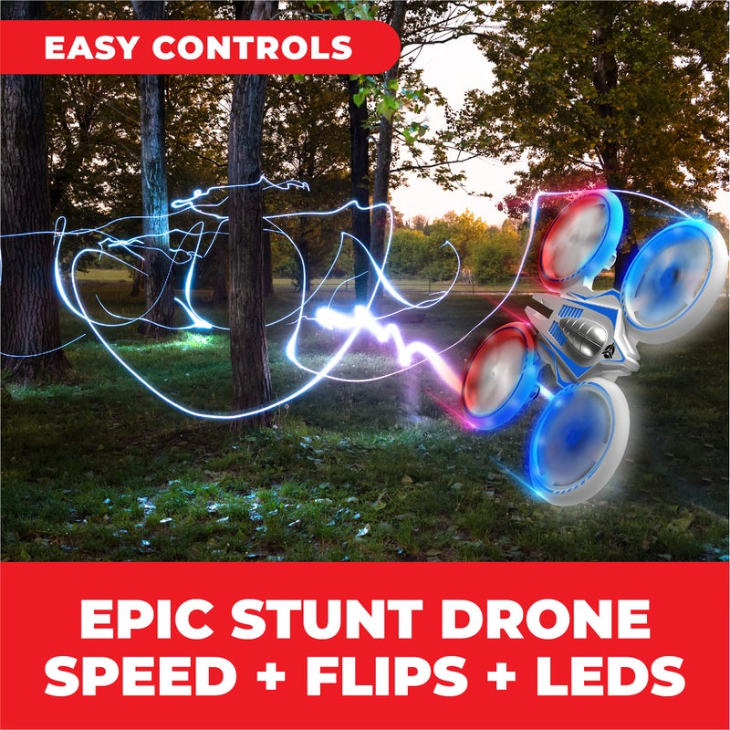 Force1 طائرة درون ميني Force1 UFO 4000 للأطفال - طائرة درون بالتحكم عن بُعد LED، طائرة رباعية صغيرة للمبتدئين، تحكم عن بُعد بتردد 2.4GHz، تقلبات 360، لعبة طائرة UFO بسرعتين للأطفال، بطاريتان لطائرة التحكم عن بُعد - Image 2