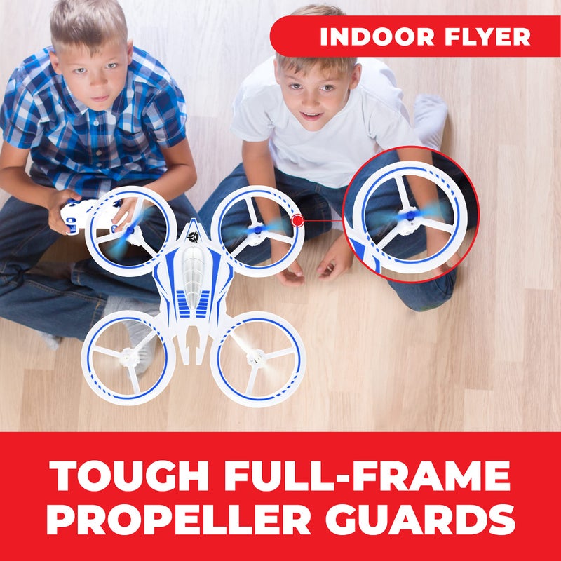 Force1 طائرة درون ميني Force1 UFO 4000 للأطفال - طائرة درون بالتحكم عن بُعد LED، طائرة رباعية صغيرة للمبتدئين، تحكم عن بُعد بتردد 2.4GHz، تقلبات 360، لعبة طائرة UFO بسرعتين للأطفال، بطاريتان لطائرة التحكم عن بُعد - Image 3
