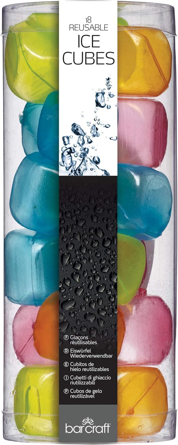 مكعبات ثلج قابلة لإعادة الاستخدام من باركرافت، عبوة بلاستيكية متعددة الألوان مكونة من 18 مكعبًا