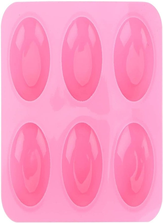 DRODRM Silicone 6 Mould Oval Shape Tray for Soaps, Chocolates, Jelly, Desserts Chocolate Mould Maker for Kitchen, Bar, Party Cake Mould 6 sec - Image 1
