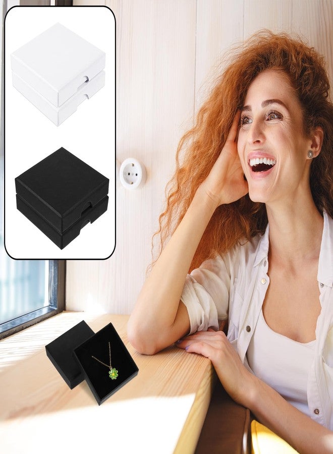 Ajcotahm 4 Pack Bracelet Box Gift Small Bracelet Gift Box Jewellery Boxes for Earrings Rings Necklaces Bracelets DIY Gift Packaging (Black White) - Image 5