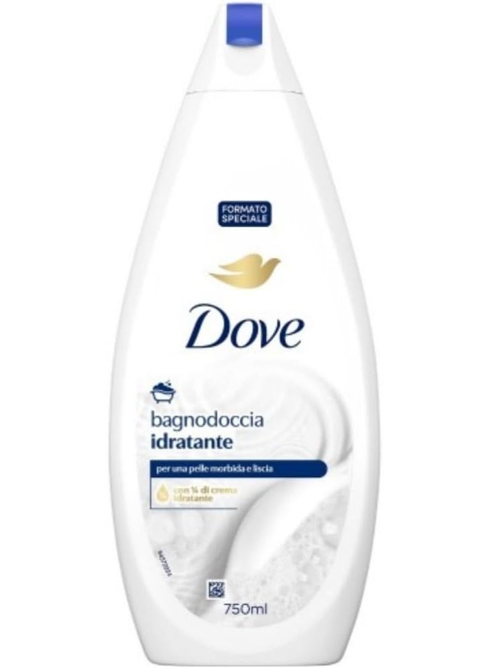 Dove Moisturizing Care Formula, Dermo-Nature Moisturizing Formula, with 1/4 Cream, Dermatologically Tested, Shower Gel for Men and Women, 100% Recycled Bottle * 750ml - Image 1