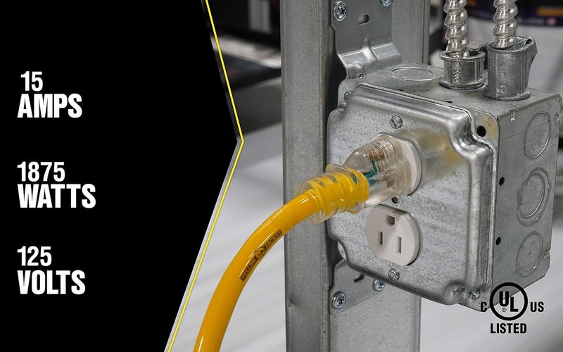 Yellow Jacket 12/3 Heavy-Duty 15-Amp Extension Cord - Image 4