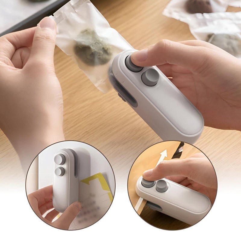 Sealer Machine - Upgraded Rechargeable 2-in-1 Mini Sealer for Plastic and Snack Bags with Seal and Cut Functions, Compact Handheld Vacuum Sealer (4 piece of the color shown) - Image 1