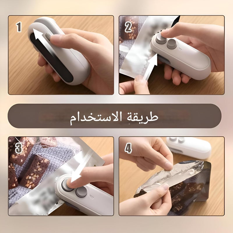 Sealer Machine - Upgraded Rechargeable 2-in-1 Mini Sealer for Plastic and Snack Bags with Seal and Cut Functions, Compact Handheld Vacuum Sealer (4 piece of the color shown) - Image 5