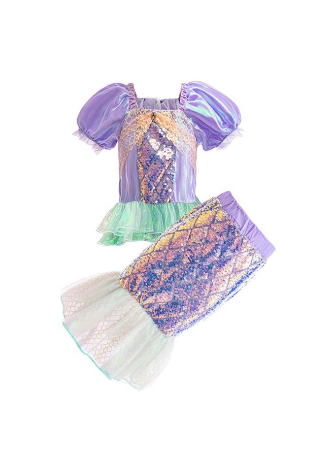 NIBEMINENT Halloween children's costumes: beauty, fishtail princess dress, mermaid princess - Image 1