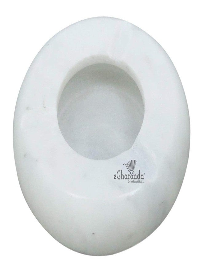 eGharonda Handmade White Marble 4 Inch Round Tabletop Ashtray for Home/Office/Hotel/Restaurant/Gifts - Image 4