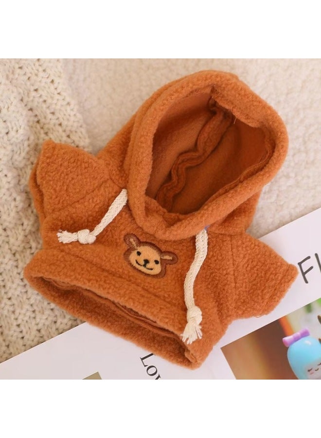 Little Bear Sweatshirt Cotton Doll Sweatshirt Teddy Bear Doll Sweatshirt Doll Plush Toy Doll Replacement Costume Hooded-Specifications:20cm Universal Baby Clothes -Color:A Random Suspender Skirt - Image 5