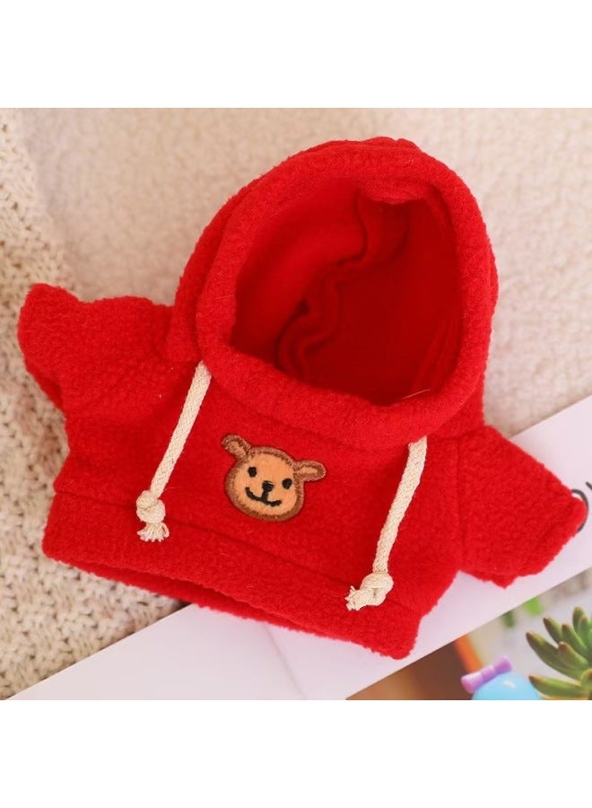 Little Bear Sweatshirt Cotton Doll Sweatshirt Teddy Bear Doll Sweatshirt Doll Plush Toy Doll Replacement Costume Hooded-Specifications:20cm Universal Baby Clothes -Color:A Random Suspender Skirt - Image 3