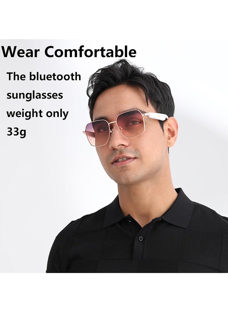 MZ02 Smart Bluetooth Glasses For Listening To Music And Talking On The Phone, Sunglasses That protect Against UV400 Ultraviolet Rays, Support 15-Minute Fast Charging (Gradient Pink) - Image 3