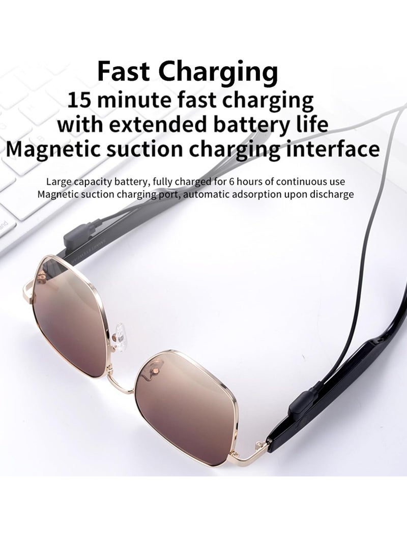 MZ02 Smart Bluetooth Glasses For Listening To Music And Talking On The Phone, Sunglasses That protect Against UV400 Ultraviolet Rays, Support 15-Minute Fast Charging (Gradient Pink) - Image 4