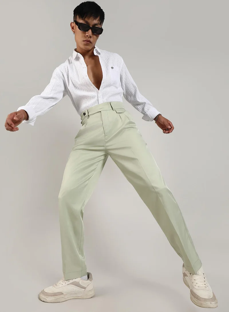Campus Sutra  Lightweight - Solid Tailored Trousers for Men | Best Price UAE