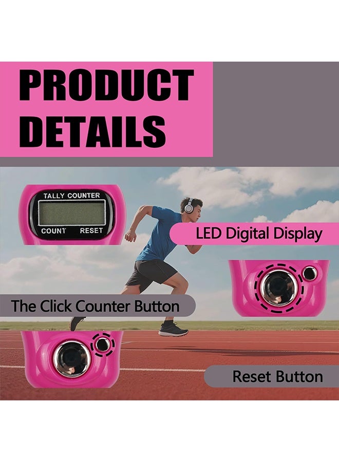 عداد أصابع إلكتروني 4 قطع، عرض رقمي LCD 5 أرقام قابل لإعادة الضبط، لعد الجولف، عد السلع، اللفة والحياكة - Image 3