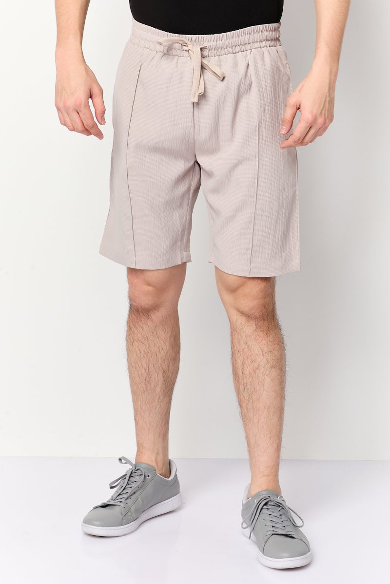 Aeropostale شورتات أساسية منسوجة للرجال، بيج - Image 1