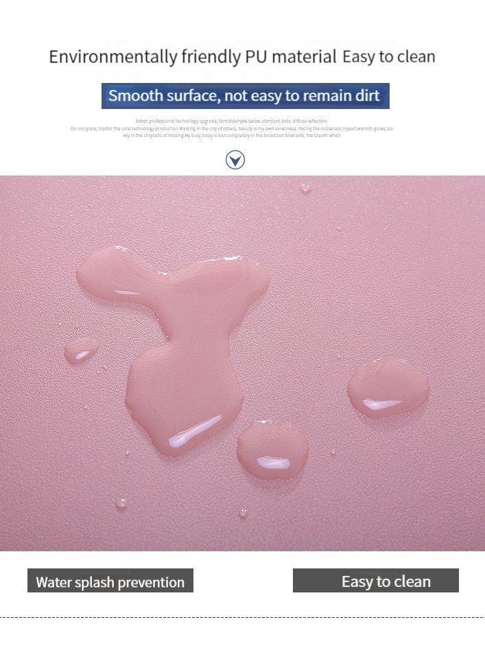 GELESE oversized leather mouse pad keyboard pad desk pad computer pad desk pad waterproof （grey） - Image 3