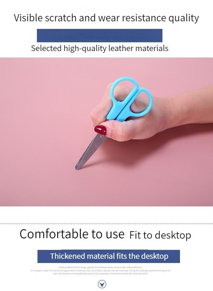 GELESE oversized leather mouse pad keyboard pad desk pad computer pad desk pad waterproof （grey） - Image 2