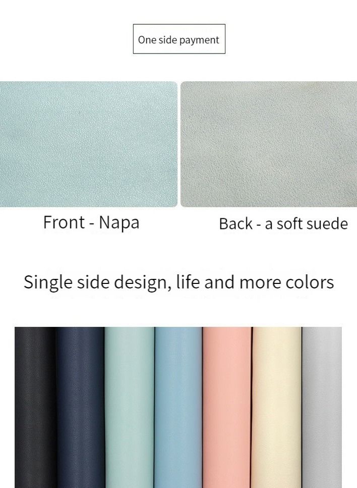 GELESE oversized leather mouse pad keyboard pad desk pad computer pad desk pad waterproof （grey） - Image 4