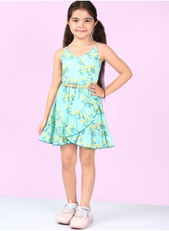 Kids Floral Print Wrap Dress