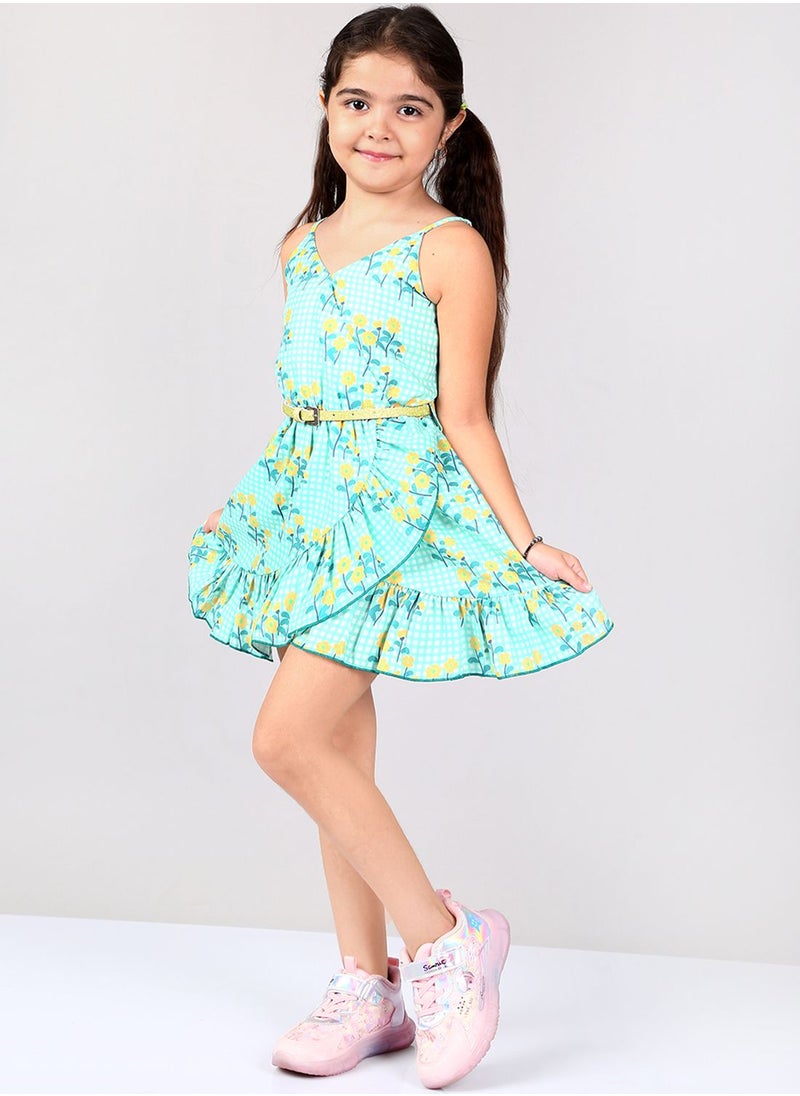 THE VANCA - Kids Floral Print Wrap Dress - Image 1