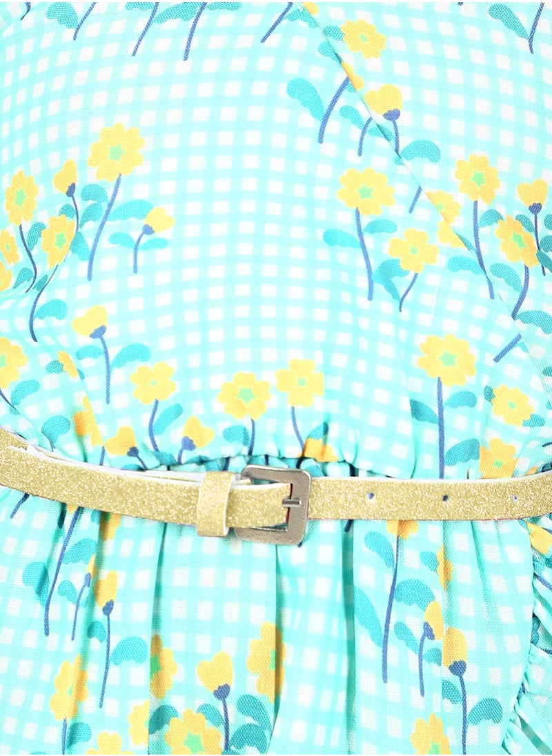 THE VANCA - Kids Floral Print Wrap Dress - Image 1