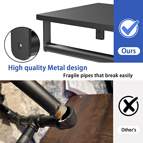 Audmore Wall Mounted Clothes Rack with Top Shelf, 41'' Industrial Clothing Rack Heavy Duty, Metal Shelf with Hanging Rod, Garment Rack Laundry Room Shelves, Space Saving - Image 4