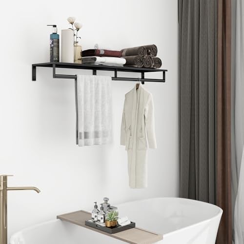 Audmore Wall Mounted Clothes Rack with Top Shelf, 41'' Industrial Clothing Rack Heavy Duty, Metal Shelf with Hanging Rod, Garment Rack Laundry Room Shelves, Space Saving - Image 5