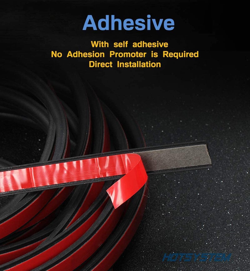 HOTSYSTEM D-Shape Door Rubber Seal Strip Weatherstrip 3M Self Adhesive Hollow for Car Truck Motor Door Cover Trunk (Black, 26.25 feet) - Image 2