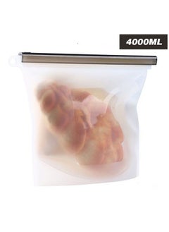 Reusable Leakproof Storage Bag Airtight Silicone Bags Snack Sandwich Lunch Freezer Bag for Storing Nuts Fruit 4000ML