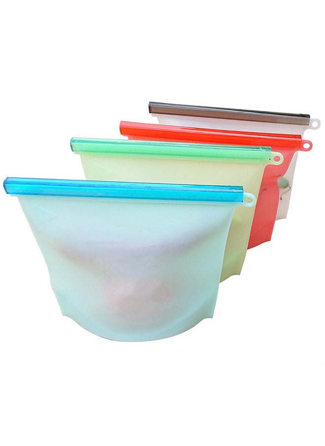 Generic - Reusable Leakproof Storage Bag Airtight Silicone Bags Snack Sandwich Lunch Freezer Bag for Storing Nuts Fruit 4000ML - Image 1