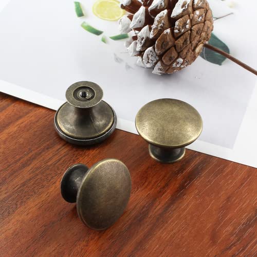 Moicstiy 8Pcs Antique Bronze Kitchen Cabinet Knobs Handle Pulls, 30mm Vintage Round Drawer Knob Pulls for Dresser, Cupboard, Bathroom - Image 4