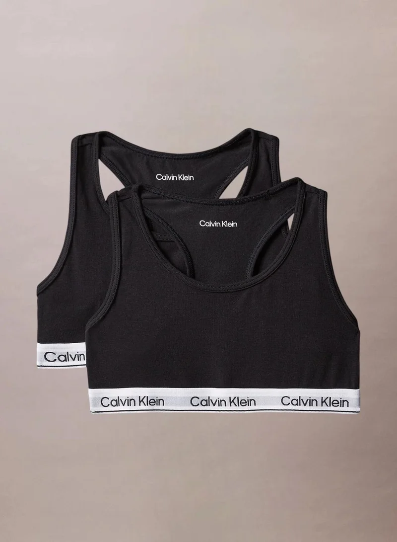 Calvin Klein Jeans 2 Pack Girls Bralettes - Icon Cotton Stretch