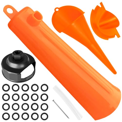 Shonee Oil Change Tool Kit for Harley Davidson Accessories,Oil Filter Wrench,Crankcase Fill Tool,Primary Case Funnel,Drip-Free Oil Filter Funnel,20PCS O-Rings - Image 1