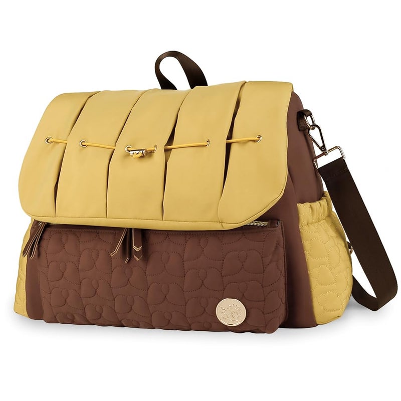 MOMIGO Baby Diaper Bag Backpack Large Size Multifunction Travel Back Pack for Mom Fashion Classic Maternity Baby Changing Bags with Portable Changing Pad Brown