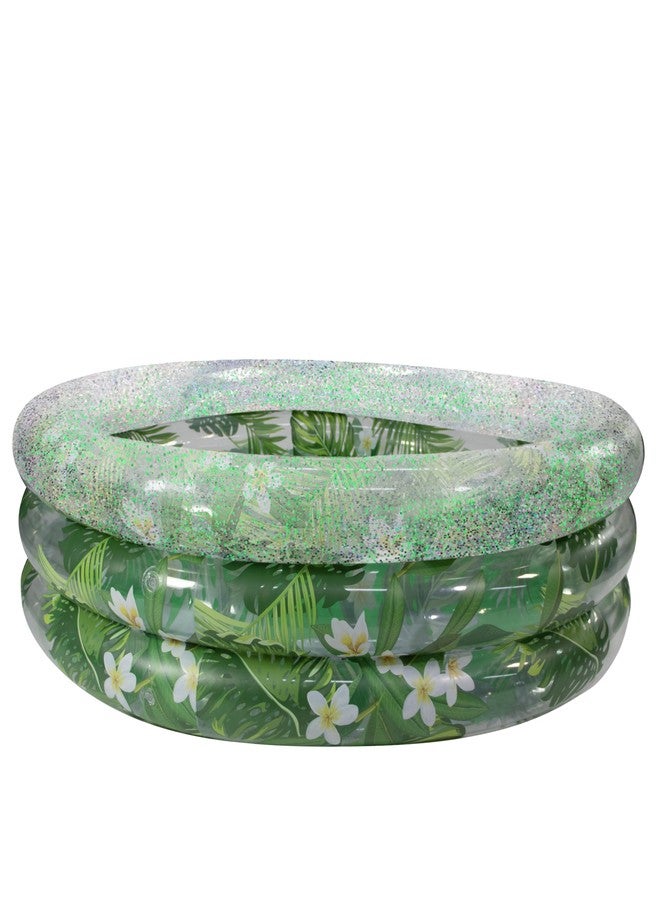 Poolcandy Inflatable Sunning Pools for up to 3 Adults (Palm & Plumeria Sunning Pool with Tropical Print) - Image 1