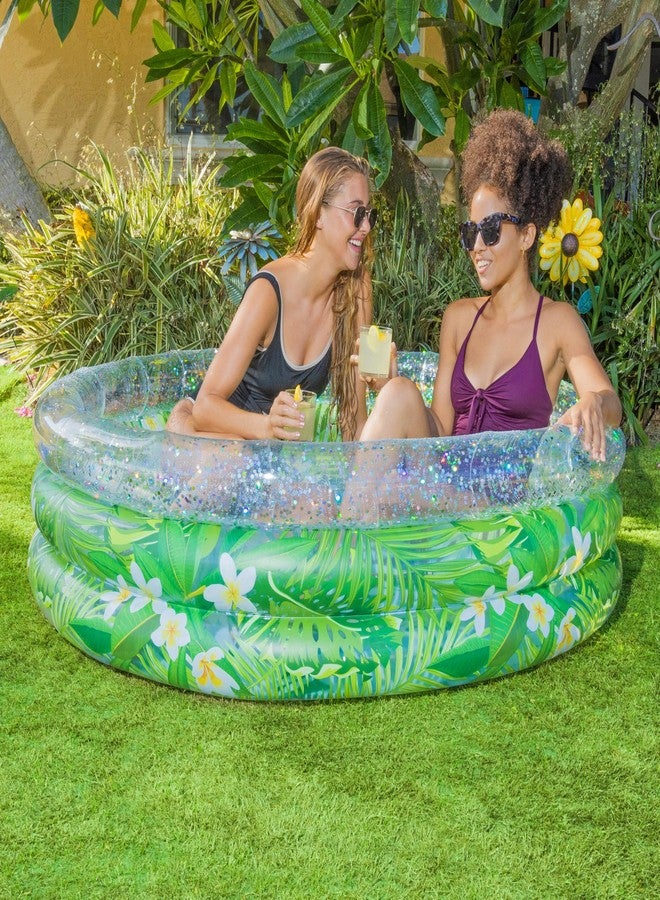 Poolcandy Inflatable Sunning Pools for up to 3 Adults (Palm & Plumeria Sunning Pool with Tropical Print) - Image 4