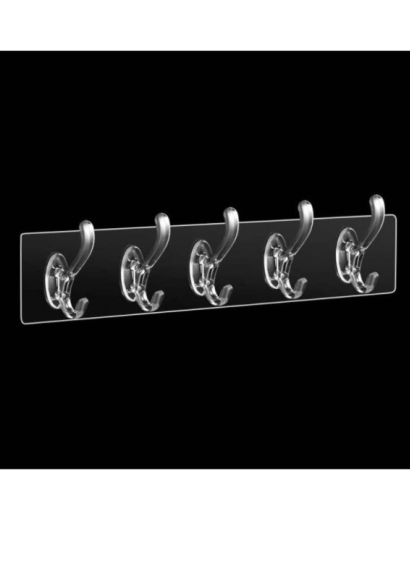 Generic Flexible Silicone Hanger with 6 Multi-Purpose Hooks for Hanging Clothes with Strong, Heavy-Duty Adhesive  - Image 2