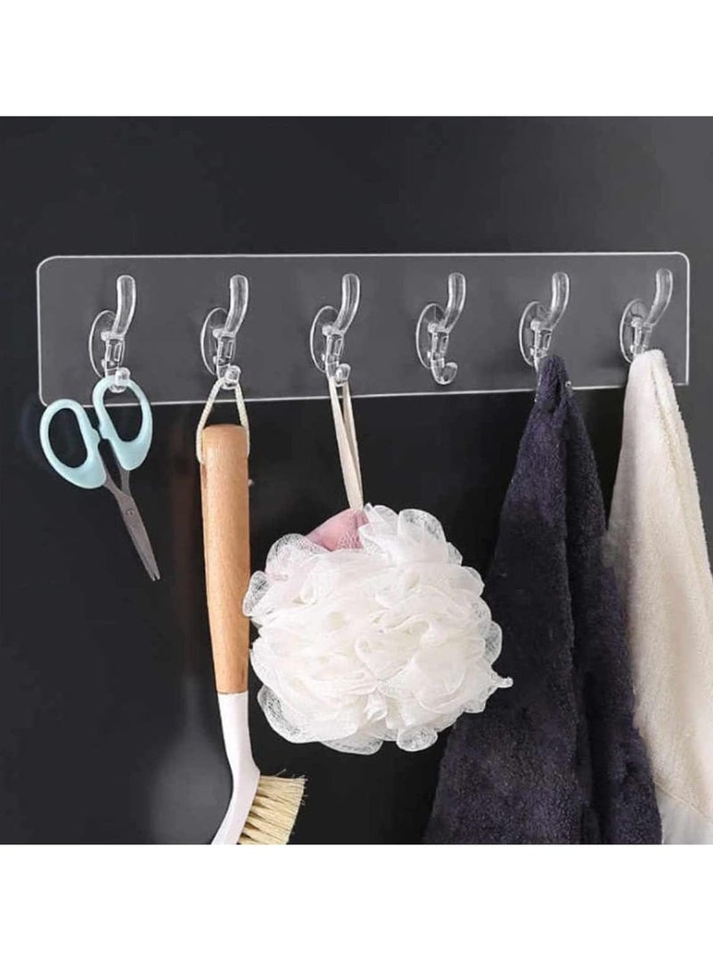 Generic Flexible Silicone Hanger with 6 Multi-Purpose Hooks for Hanging Clothes with Strong, Heavy-Duty Adhesive  - Image 3