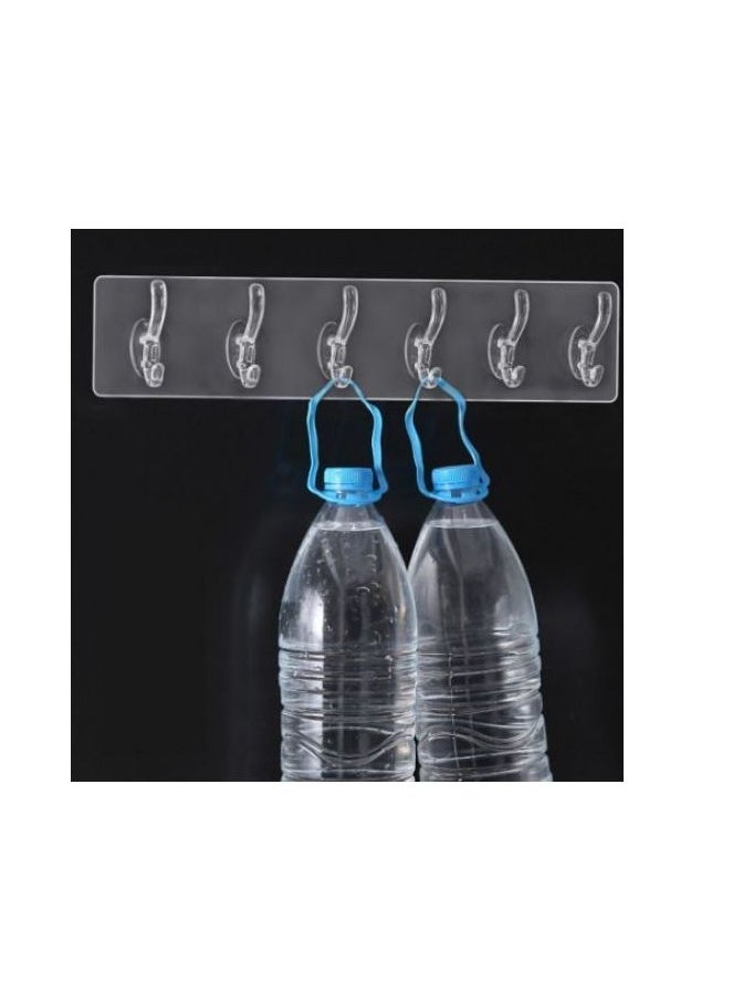 Generic Flexible Silicone Hanger with 6 Multi-Purpose Hooks for Hanging Clothes with Strong, Heavy-Duty Adhesive  - Image 5