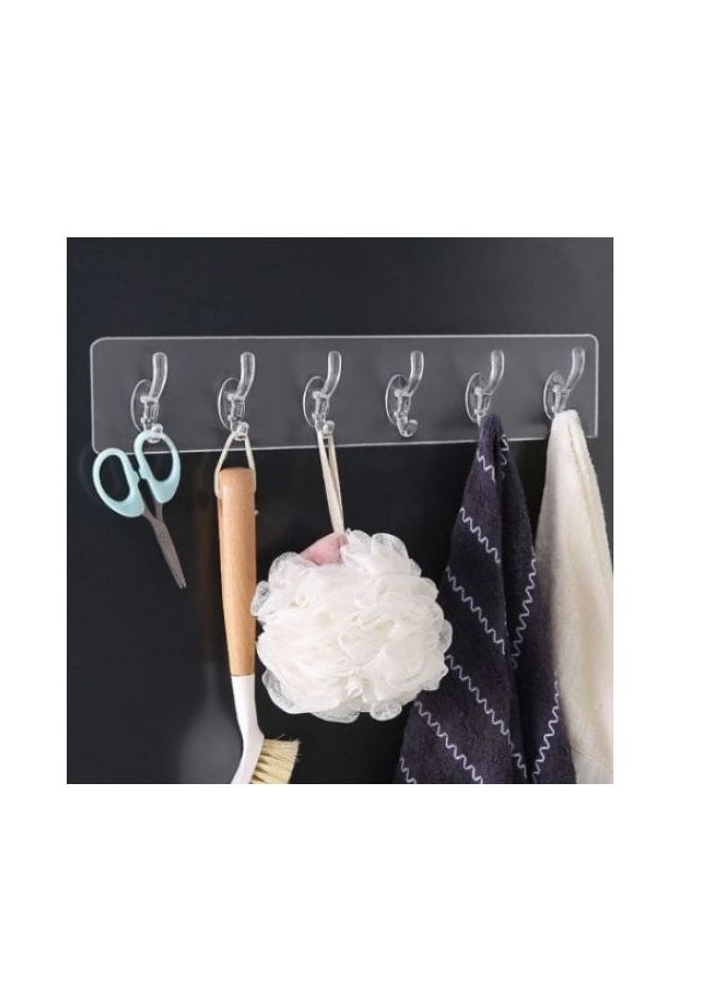 Generic Flexible Silicone Hanger with 6 Multi-Purpose Hooks for Hanging Clothes with Strong, Heavy-Duty Adhesive  - Image 4