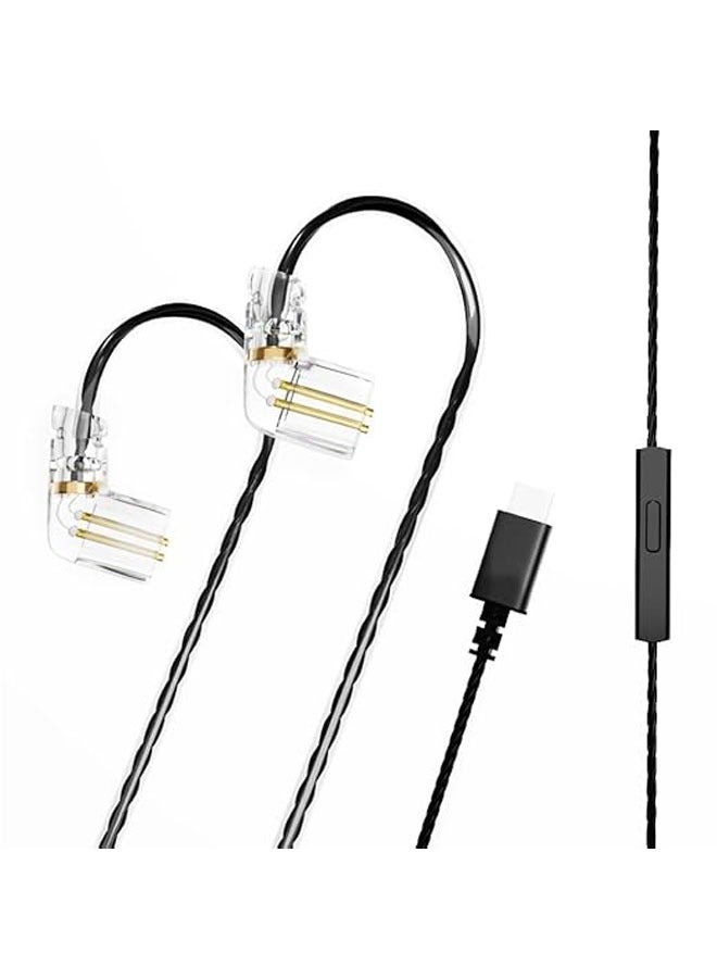 ND D6 0.75MM (QDC) Upgrade Cable for IEM Headphones with Type-C Plug and Microphone, 4-Pin OFC Detachable Cable for Blon x Hbb Z300, SIMGOT-EA500, 7HZ Legato/Timeless/Salnotes Zero - Image 1
