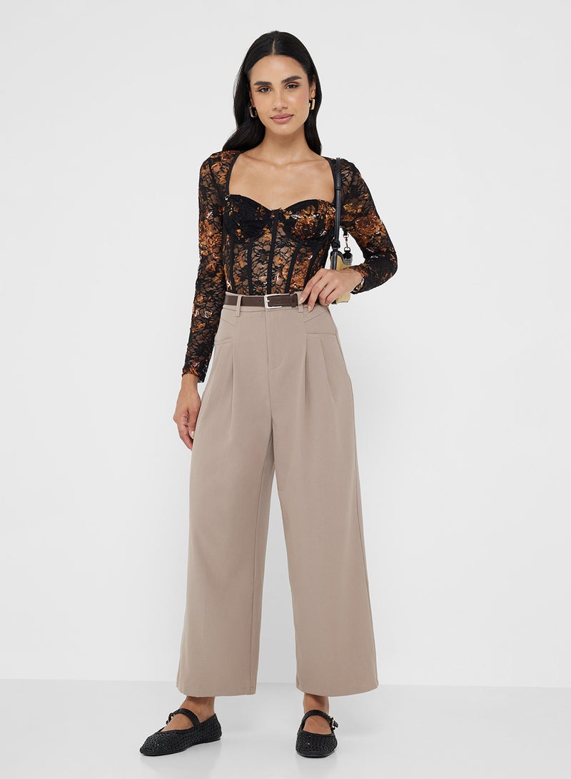 Ginger Belted Wide Leg Trousers - Image 2