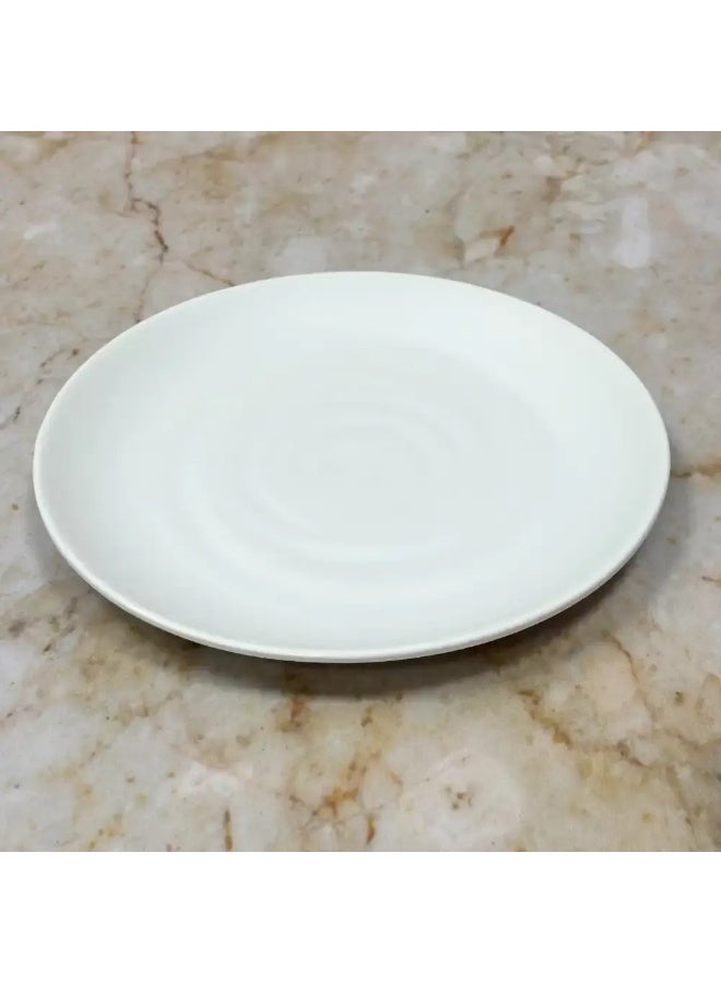 Dynasty' Dynasty Melamine Italy Designed 7.5 Inch Matt Finish Platter- White  - Image 1
