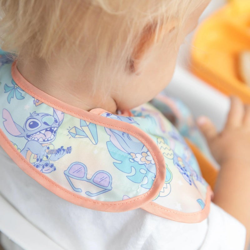 Bumkins Disney Bibs for Girl or Boy, SuperBib Baby and Toddler for 6-24 Months, Essential Must Have for Eating, Feeding, Baby Led Weaning, Mess Saving Waterproof Soft Fabric, 3-pk Stitch - Image 5