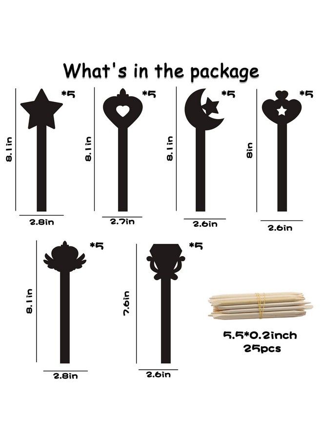 WATINC 30Pcs Fairy Stick Scratch Paper Art Set For Girls Birthday Party Colorful Diy Craft Kit For Princess Party Favors Fairy Wand Supplies Fun Home Activities Birthday Gifts For Kids - Image 3