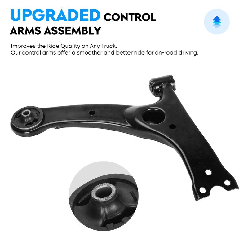 AEagle Front Lower Control Arms + Ball Joints + Sway Bar Links + Tie Rods for Toyota Corolla 2003-2008 Suspension Kit K640360 K640361 K90309 K80230 EV470 ES80432 ES80431 BT-433 10pc Set - Image 2