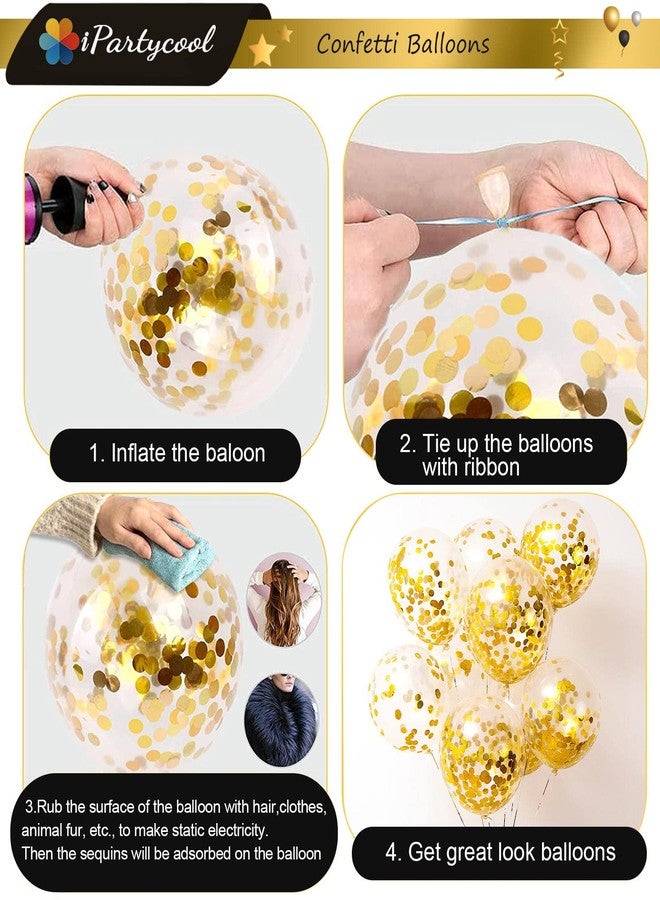 iPartycool 36pcs Birthday Party Decorations, Birthday Banner, 3D Foil Happy Birthday Balloons Big Star Confetti Metallic Balloons for Kids Boys Men Women Adults Ecofriendly Party Supplies (Black Gold) - Image 4