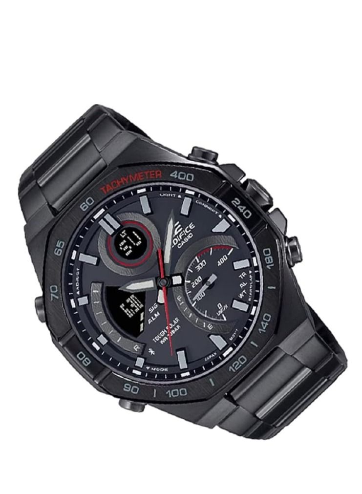Casio Men Watch Edifice Smartphone Link Solar Powered Analog Digital Black Dial Stainless Steel Band ECB-950DC-1ADF. - Image 3